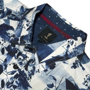 1 Like No Other Long Sleeve Button Up Shirt‎ Blue White AOP Men's Size L